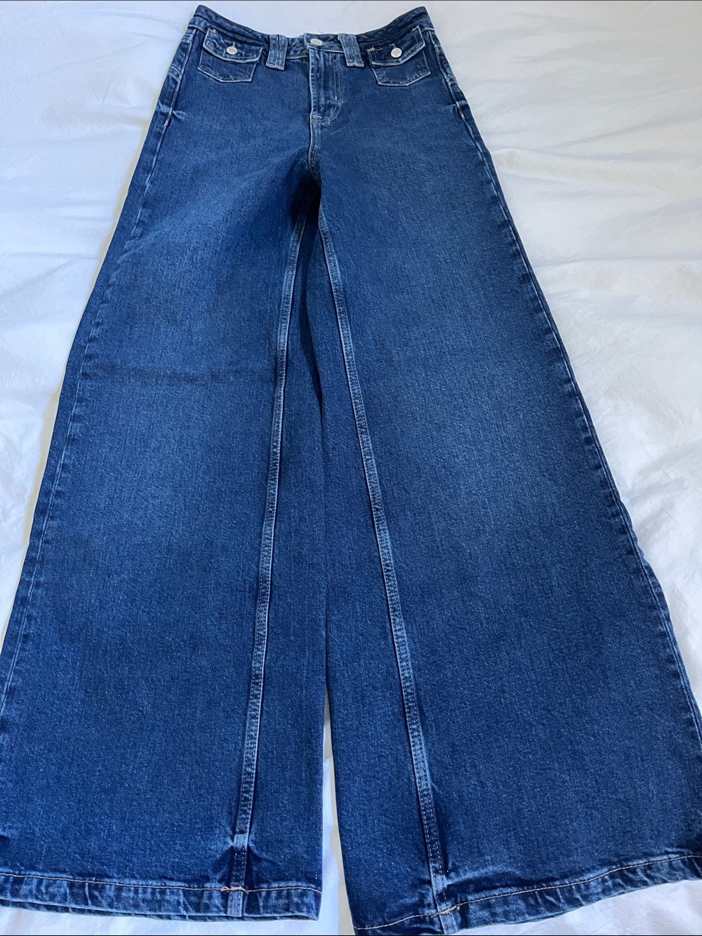 We The Free Women's Kellee High-Rise Palazzo Jeans Blue Night Size 26
